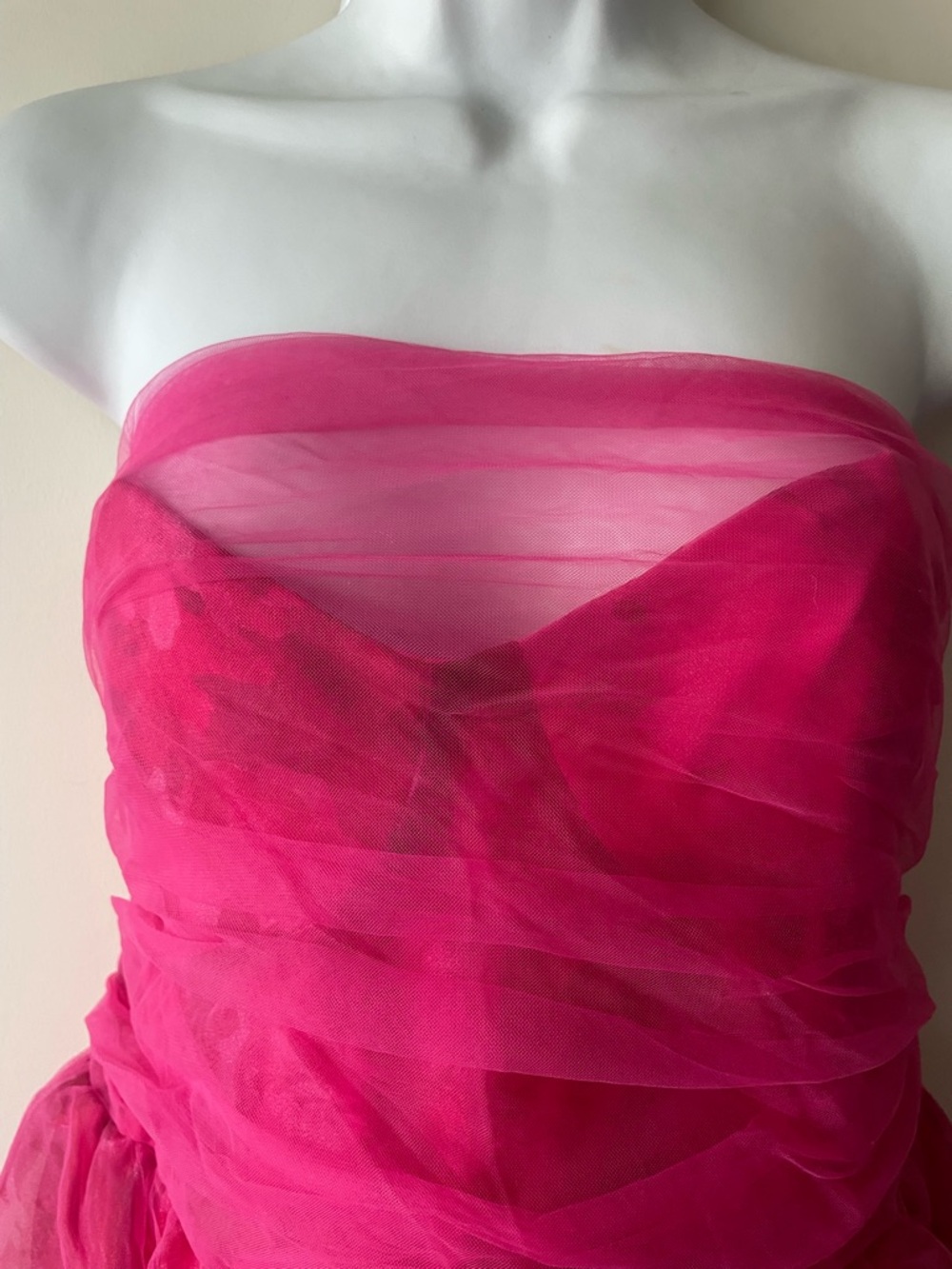 Lulu's Vibrant Hot Pink Tulle Strapless Party Dress - Picture 8 of 12